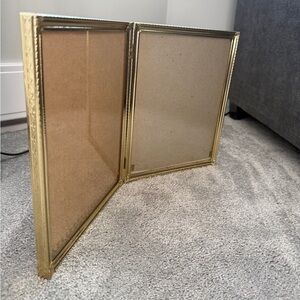 Vintage double hinged brass picture frames
